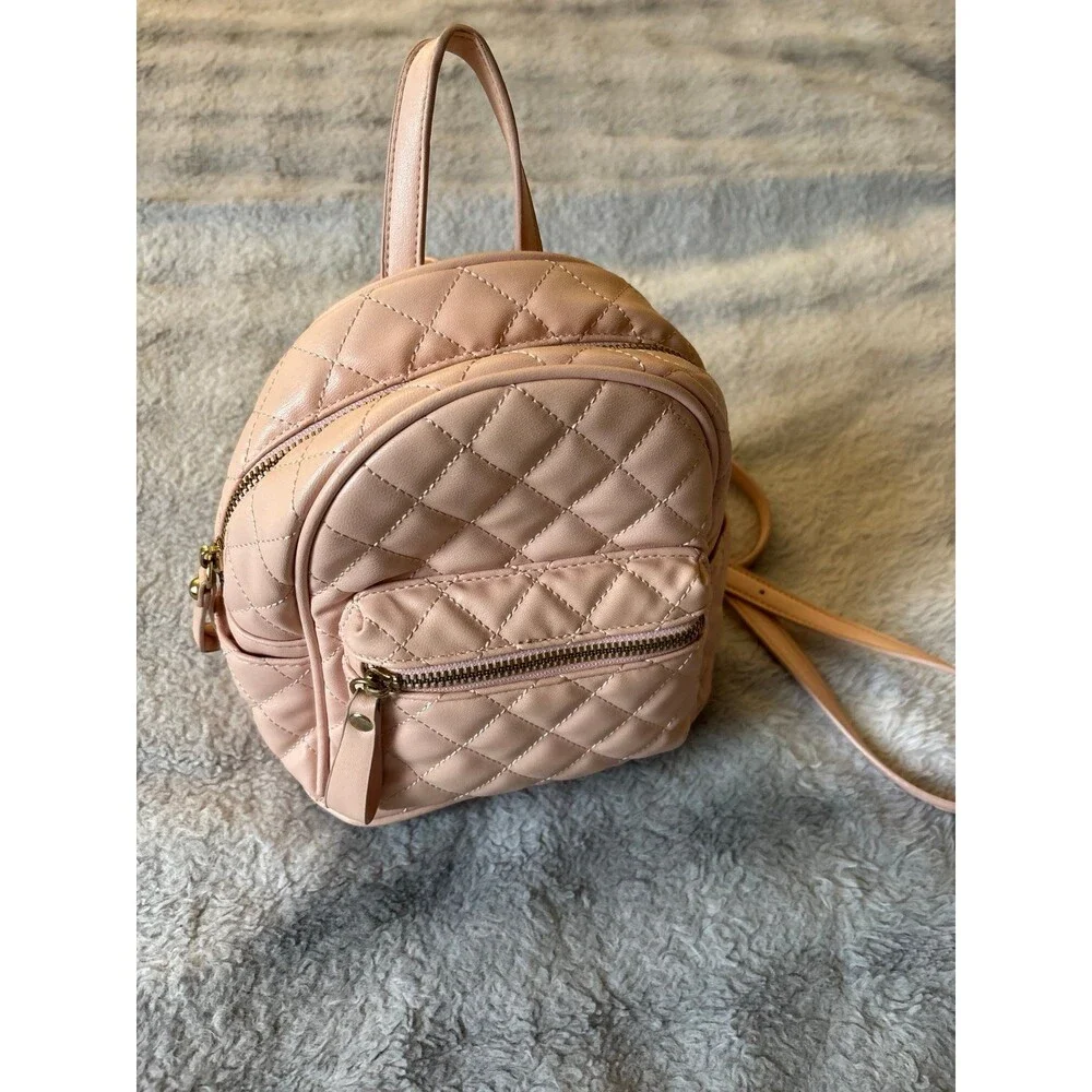 Forever 21 Pink Quilted Mini Backpack Purse Y2K Coquette Kawaii